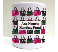 PRESENT2FUTURE PERSONALISED HANDBAG SAVINGS FUND PRINT CERAMIC MONEYBOX SAVINGS FUND