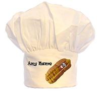 PRESENT2FUTURE PERSONALISED HOT DOG SAUSGAE CHEFS HAT 100% POLYESTER