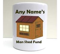 PRESENT2FUTURE PERSONALISED MAN SHED PRINT CERAMIC MONEYBOX SAVINGS FUND