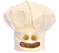 PRESENT2FUTURE PERSONALISED SAUSAGE & EGG FACE CHEFS HAT 100% POLYESTER