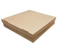 PRESENTATION BOX AND LID 400mm x 400mm X 125mm (BROWN)