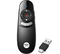 Presentation Clicker Compatible with Bluetooth 5.1 & RF 2.4GHz Dual Modes Long Range Wireless Presenter Clicker Remote Powerpoint Clicker Slide Clicker for Office Classroom Teacher Powered by AAA