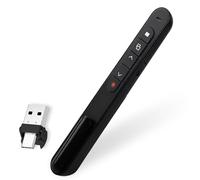 Presentation Clicker for Powerpoint, Wireless Presenter Remote with Red Light, 328FT/100M Presentation Pointer, 2.4GHz Hyperlink Volume Slide Clicker for Mac Google Slides Keynote Computer Laptop