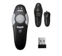Presentation Clicker Pointer Wireless 328FT Presenter Remote USB PPT Clicker 2.4GHz Presentation Pointer Teacher Accessories for PowerPoint Slide Advancer for Keynote/PPT/Mac/PC - Black