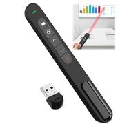 Presentation Clickers for powerpoint,Wireless Presenter with USB Receiver, Red Laser Slide Clicker for Presentations,328FT Range 2.4GHz Hyperlink Volume Control for Computer Laptop PC