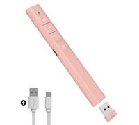 Presentation Clickers, Rechargerable Powerpoint Clicker Wireless Presenter Remote, 2.4GHz Hyperlink Volume Presentation Clicker for Powerpoint Computer Laptop Mac (Pink)