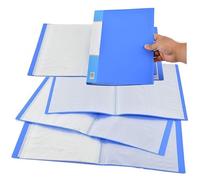 Presentation Folder with 20 Clear Pockets, A4 Size, Assorted Bright Colors A4 Display Presentation Book Pocket Display (Blue)