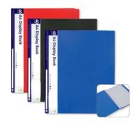 Presentation Folder with 40 Clear Pockets, A4 Size, Assorted Bright Colors A4 Display Presentation Book Pocket Display (Red)