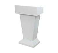 Presentation Lectern, Drawer Type Design, Iron Multimedia Standing Podium, with Large Guardrails, Suitable for Church,Schools,Reception/White / 70x36x110cm