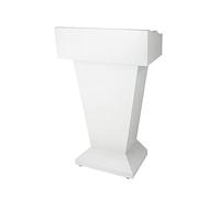 Presentation Lectern, Floor-Standing with Drawer Lectern Podium with Baffle, Suitable for Churches Cash Registers Reception Desks/White / 69x36x113cm