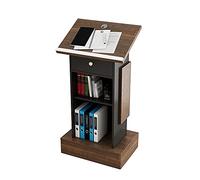 Presentation Lectern, Tilt Table Top with Drawer Training Podium, Suitable for Restaurant Church Classroom Wedding Home School/Black / 60x45x120cm