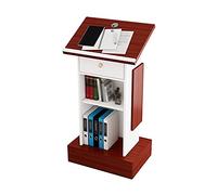 Presentation Lectern, Tilt Table Top with Drawer Training Podium, Suitable for Restaurant Church Classroom Wedding Home School/Red / 60x45x120cm