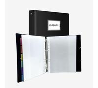 Presentation Ring Binder A4 Display Folders,with 30 Punched Pockets Side Opening with Flap Folder File Plastic Sleeves with Index Tabs,Cover Labels&Secure Snap Closure for Documents Office