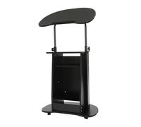 Presentation Stand, Black Lectern with Storage Shelf, Church Pulpit with Reading Platform, Stability Podium Stand for Church, Lecture, Wedding, Classroom