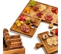Presentation Tray | Puzzle Presentation Dinnerware Set | Puzzle Serving Dishes and Decorative Trays for Meat Fruit Cheese Snack Cake Home Kitchen Living Room Party
