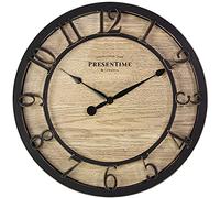 PRESENTIME & Co 10" Farmhouse Series Wall Clock, Cottage Style, Vintage Design, Oil Rubbed Bronze