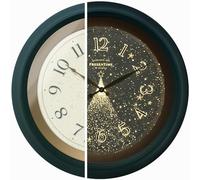 Presentime & Co. 18" Luminous Clock, Forest Green, Christmas Tree, Night Light, Lighted Clock with Smart Sensor to Turn on/Off Lights. Wall Decor for Living Room, Dining Room, Kitchen.