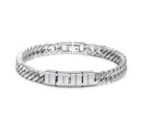 Presentimental Personalised Cuban Link Mens Bracelet Engraved 1-6 Names Father's Day Gift for Dad Grandpa Christmas Valentines Gifts for Men (4 name)