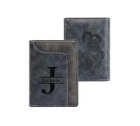 Presentimental Personalized Men's Wallet with Name Letter Photo - Leather Wallet with Card Holder - Gift for Men Father's Day Christmas Anniversary