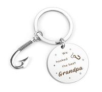 Presents for Grandad Birthday Gifts from Grandchildren,Best Fathers Day Christmas Grandfather Birthday Gifts for Grandad Presents,Funny Gramps Fishing Lovers Keyring Grandpa Gift from Grandchildren