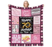 Presents for Women: 70th Birthday Blanket, 60”X50”, Unique Female Birthday Gift for Mum, Nan, Wife