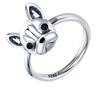 Presentski French Bulldog Ring Made of Silver for Women