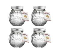 Preserve Jar 400ml Glass Orange Fruit Shaped Airtight Lid Container Storage 4Pcs