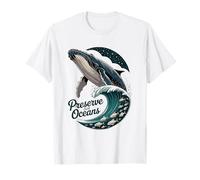 Preserve Our Oceans Whale Wave Sea Life Conservation T-Shirt