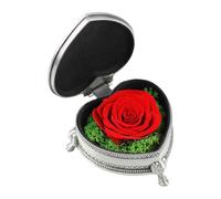 Preserved Real Rose Flower in Gift Heart-Shaped Box Eternal Rose Present for Women Mother's Day Valentine Romantic Wedding Home Party Festivals Anniversary Christmas Eve