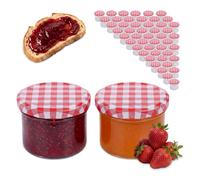 Relaxdays Set of 50 Preserving Jars, 220ml, Twist-Off Lids, Clear, 6.5 x 8.5 x 8.5 cm