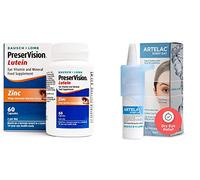 PreserVision Lutein and Artelac Every Day Bundle, Eye Vitamin Food Supplement, Lutein, Zinc, Copper, Vitamin C & E and Eye Drops for Dry Eyes, Relieves Symptoms of Tired, Stressed & Teary Eyes