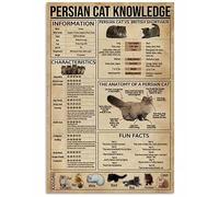 Presian Cat Knowledge Metal Tin Sign The Anatomy Of A Persian Cat Retro Printing Poster Pet Shop Cafe Bar Bedroom Bathroom Kitchen Home Art Wall Decoration