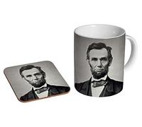 President Abraham Lincoln Ceramic Coffee MUG + Coaster Gift Set …