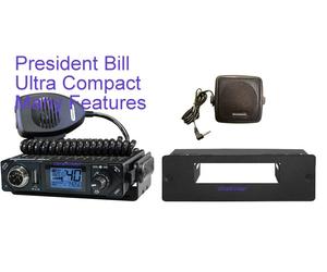 President Bill AM/FM 12V CB Radio,DIN Bracket Facing Plate &Small CB Speaker