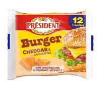 President Burger Cheddar & Emmental cheeses 12 x slices 200g