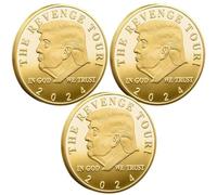 President Donald Trump Coin, 3pc Trump 2024 Coin The Revenge Tour Challenge Coin