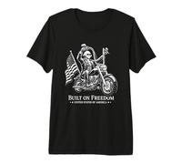 President George Washington Built on Freedom Motorcycle Art Premium T-Shirt