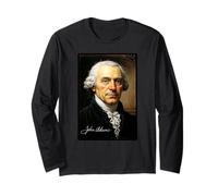 President John Adams Portrait with Signature Long Sleeve T-Shirt