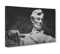 President Lincoln Memorial Canvas Print | Gallery Wrapped 30mm Frame Wall Art | 24x16 inches | Ready to Hang | Modern Picture | Living Room Bedroom Lounge Office