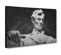 President Lincoln Memorial Canvas Print | Gallery Wrapped 30mm Frame Wall Art | 30x20 inches | Ready to Hang | Modern Picture | Living Room Bedroom Lounge Office