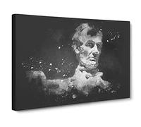 President Lincoln Memorial Paint Splash Canvas Print | Gallery Wrapped 30mm Frame Wall Art | 30x20 inches | Ready to Hang | Modern Picture | Living Room Bedroom Lounge Office