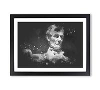 President Lincoln Memorial Paint Splash Modern Art Framed Print | A2 Black Framed Wall Art | Ready to Hang | Modern Nature Picture | Living Room Bedroom Lounge Office