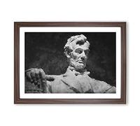 President Lincoln Memorial Painting Framed Print | A2 Walnut Framed Wall Art | Ready to Hang | Modern Historical Picture | Living Room Bedroom Lounge Office