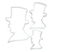 President Lincoln Profile People Shape Cookie Cutter Dough Biscuit Fondant Sharp Stencil Abraham Abe Famous American USA America (Set of 3)