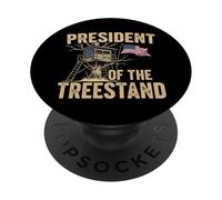 President Tree Stand Hunter - Deer Hunting PopSockets Adhesive PopGrip