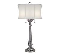 Elstead Presidential 2 Light Table Lamp Pewter, E27