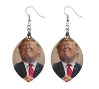 Presidential Expression Wooden Earrings for Women, Vintage Elegant Wood Jewelry, Lightweight Earrings for Wedding, Party, Everyday Jewelry Gift, Apricot shaped, Wood, wood