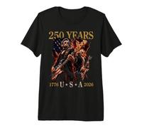 Presidents Abe Lincoln and George Washington Playing Guitar Premium T-Shirt