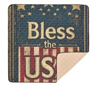 Presidents Day Bless The USA_2 Cute Foldable Baby Playmat for Floor Water Resistant Tummy Time Mat for Babies Infants Toddlers, 50'' x 50''