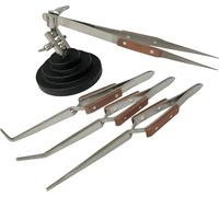 PRESIZE Jewellers Tools 3RD Hand Base VICE & 4 Angled : Adjustable Tweezers Soldering Craft Watch